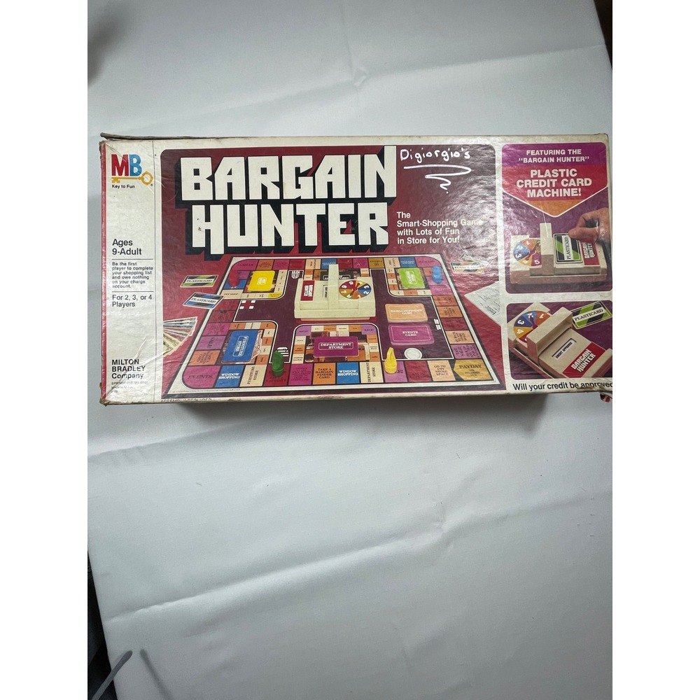 Bargain Hunter Board Game Vintage 1970s Milton Bradley appears to be complete‎